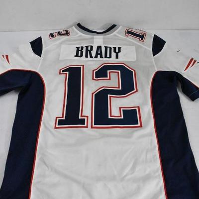NFL Patriots Brady 12 Embroidered Jersey, Nike Men's Size Large - Needs Cleaning