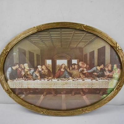 Oval Framed Last Supper, 15.5