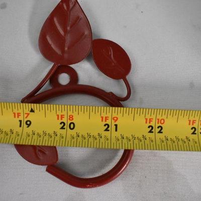 2 Piece Red Metal Candle Holder Decor