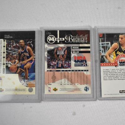 3 Basketball Cards: 1 Derek Harper & 2 Reggie Miller 1994