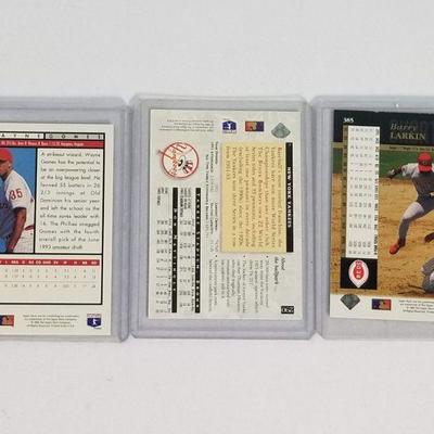 3 1994 Upper Deck Baseball Cards: Gomes, Mattingly, Larkin