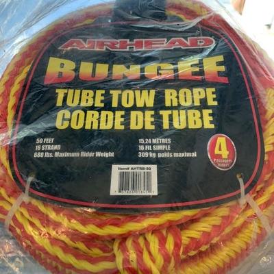 NEW AIRHEAD 2 RIDE TUBE WITH NEW TOW ROPE