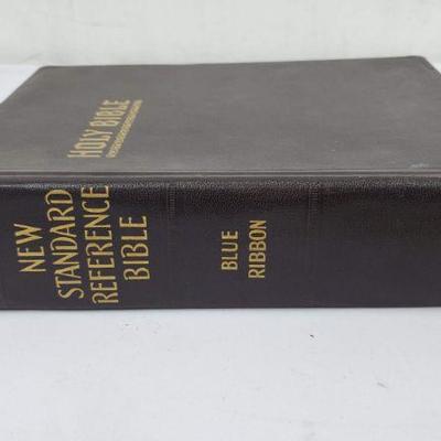 Vintage 1951 Leather, New Standard Reference Bible, Family Size, Hertel