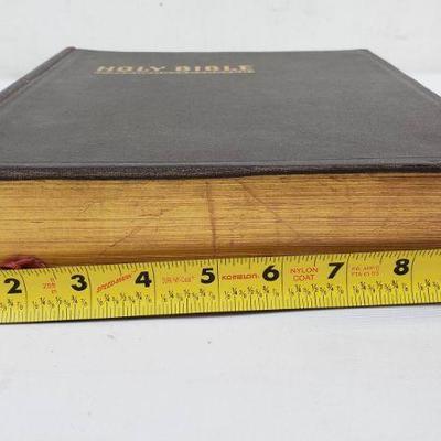 Vintage 1951 Leather, New Standard Reference Bible, Family Size, Hertel