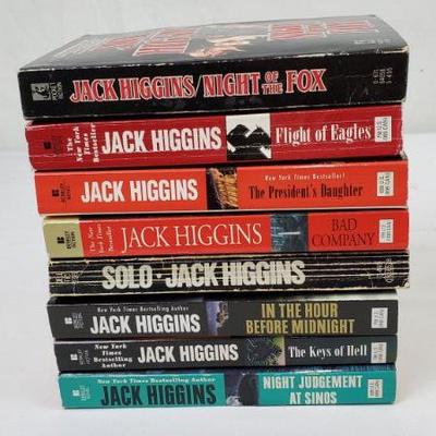 8 Jack Higgins Paperback Books: Night of the Fox to Night Judgement at Sinos