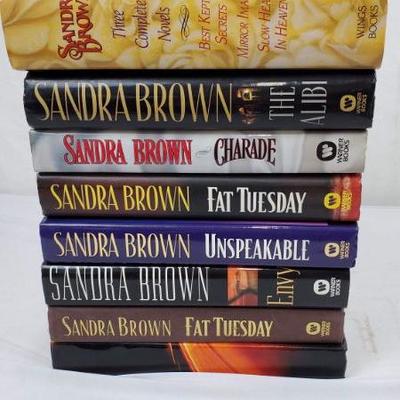 8 Sandra Brown Hardback Books: Three Complete Novels to Smoke Screen