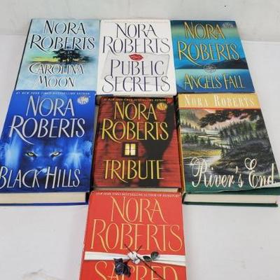 7 Nora Roberts Hardback Books: Carolina Moon to Sacred Sins