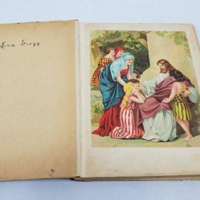 Antique 1895 Hardback Book: Pictures & Stories of Jesus, Delicate Condition