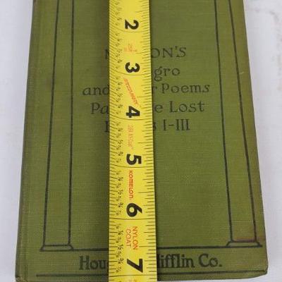 Antique Hardback Book 1914: Milton's L'Allegro & Other Poems Paradise Lost Books