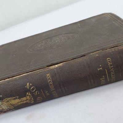 Antique Hardback Book No Date: Dombey & Son Charles Dickens w/ 38 Illustrations