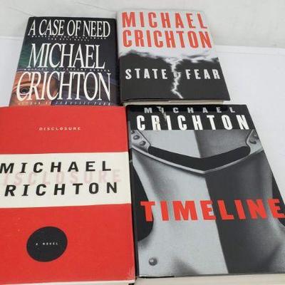4 Michael Crichton Hardback Books: A Case of Need to Timeline