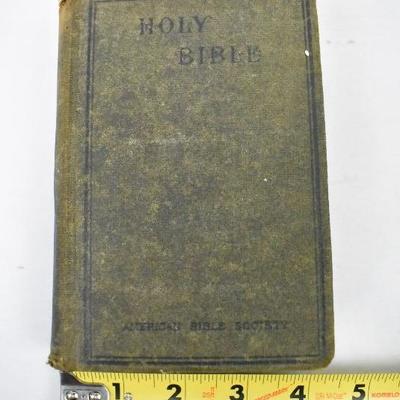 Antique 1916 Holy Bible with Inscription, Hardcover