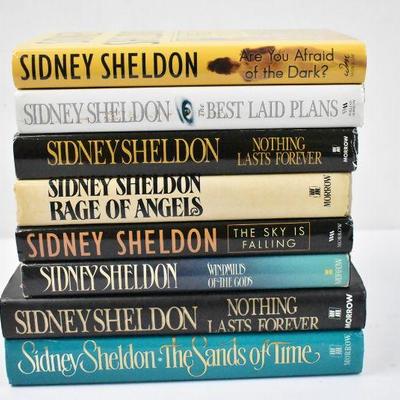 8 Hardcover Books by Sidney Sheldon: Afraid of the Dark? -to- The Sands of Time