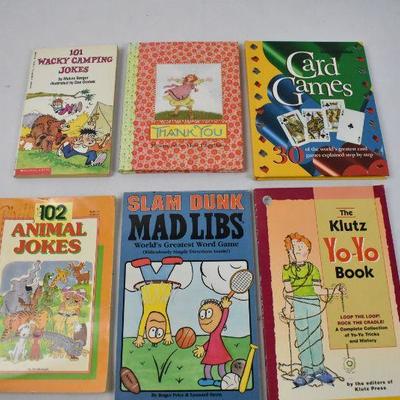 6 Vintage Kids Books: 101 Wacky Camping Jokes -to- Klutz Yo-Yo Book