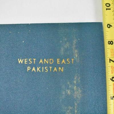 West and East Pakistan Fold Out Map with Hardcover, Vintage 1950