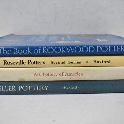 4 Hardcover Pottery Books: Rookwood Pottery -to- Weller Pottery