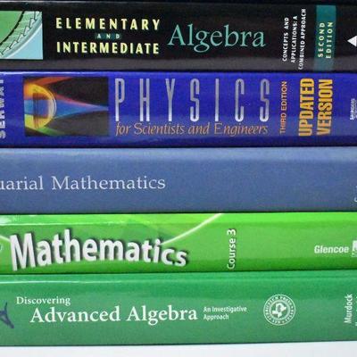 8 Hardcover Math Textbooks: Pre-Algebra -to- Advanced Algebra