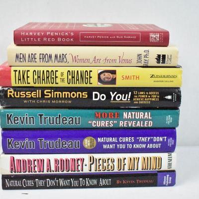 8 Hardcover Self-Help Books: Little Red Book -to- Natural Cures