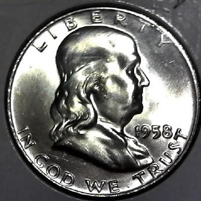 1958-D Franklin Silver Half Dollar Possilbe VF or Higher