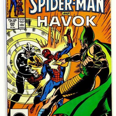 MARVEL TALES #205 SPIDER-MAN and Havok 1987 Marvel Comics VF+