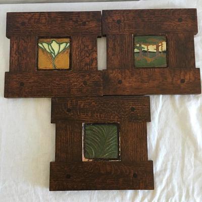 Lot 20 - Framed Arts & Craft Tiles