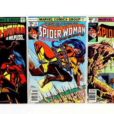 SPIDER-WOMAN #6 #8 #18 Bronze Age Comic Books Set 1978/79 Marvel Comics