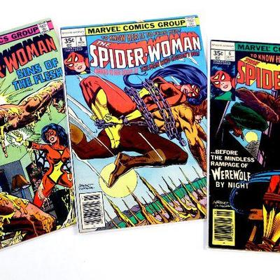SPIDER-WOMAN #6 #8 #18 Bronze Age Comic Books Set 1978/79 Marvel Comics