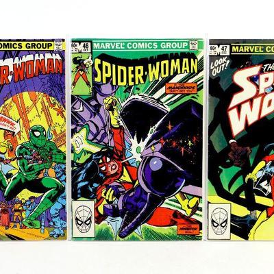 SPIDER-WOMAN #45 #46 #47 Bronze Age Comic Books Set 1982 Marvel Comics VF