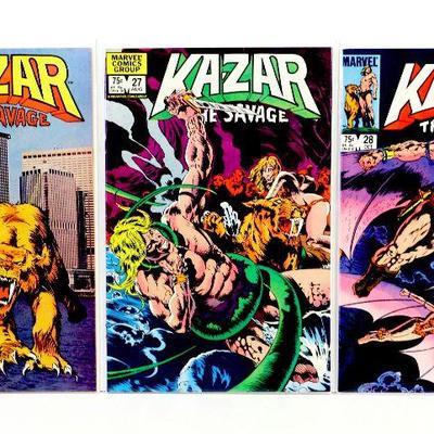 KAZAR The Savage #26 #27 #28 Bronze Age Comic Books Set 1983 Marvel Comics VF/NM