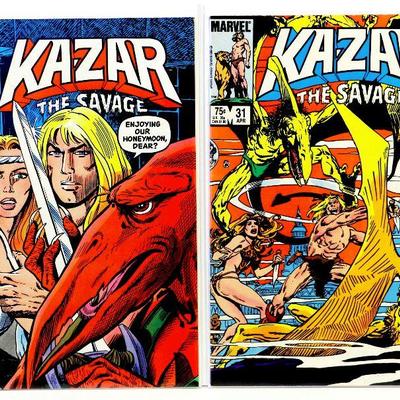 KAZAR The Savage #30 #31 #32 #33 Comic Books Set 1984 Marvel Comics VF/NM