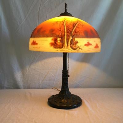 Lot 23 - Reverse Painted Pittsburgh Lamp