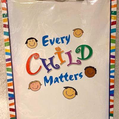 Regular Size Clipboard with CHILD MATTERS (Be sure & see back side of clipboard) - NEW