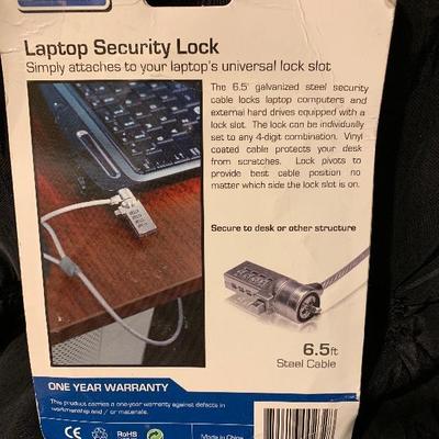 Tech Universe Laptop Security Lock with 6.5 ft Steel Cable (Box is a mess) - NEW