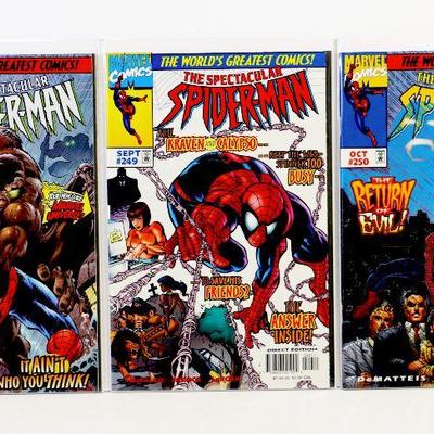SPECTACULAR SPIDER-MAN #248 #249 #250 Comic Book Set 1997 Marvel Comics NM