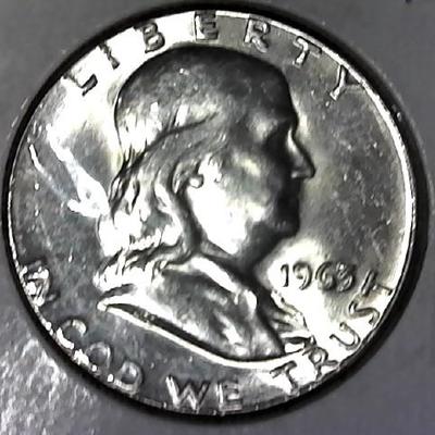 1963-P Franklin Silver Half Dollar VF to AU