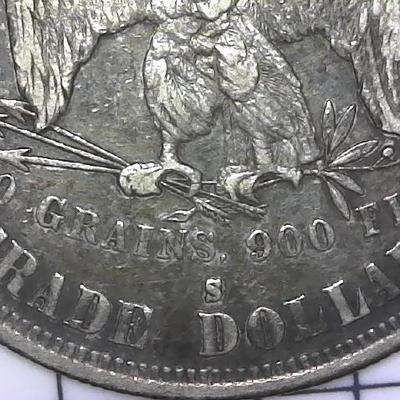 1878-S US Silver $1 Trade Dollar with Chop Mark Possible VF to EX