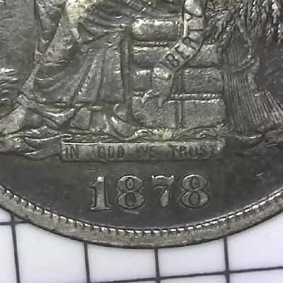 1878-S US Silver $1 Trade Dollar with Chop Mark Possible VF to EX