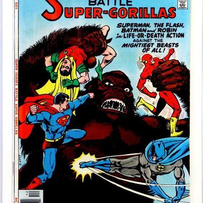 SUPER-HEROES BATTLE SUPER-GORILLAS #1 Bronze Age Comic Book 1976 DC Comics FN