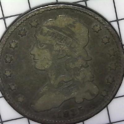 1835 Capped Bust 25c Silver Quarter Coin 