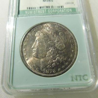1878-S Morgan Silver Dollar Graded by NTC MS65 
