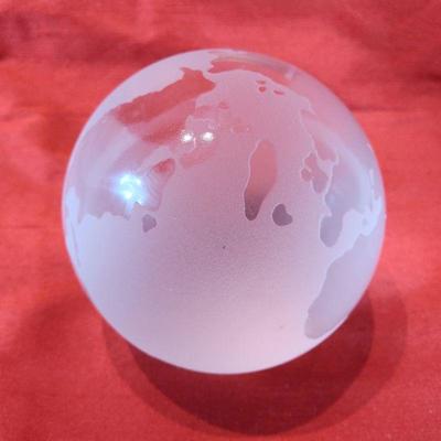 Frosted World Globe Paperweight