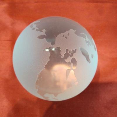 Frosted World Globe Paperweight