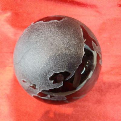 Frosted Black Globe Paperweight