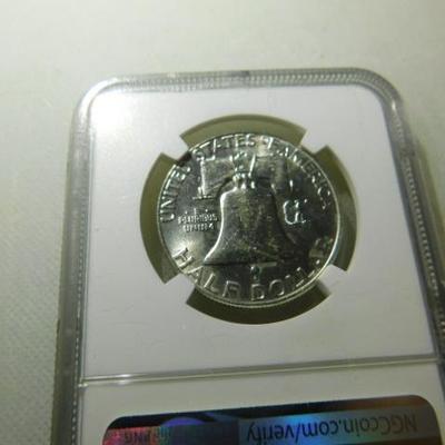 1960-D Franklin Silver Half Dollar Graded by NGC MS62