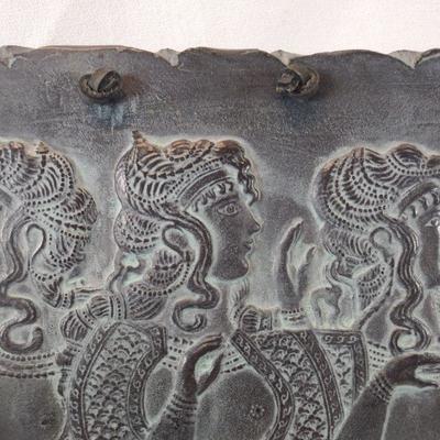 Carved Slate of Three Asian Women