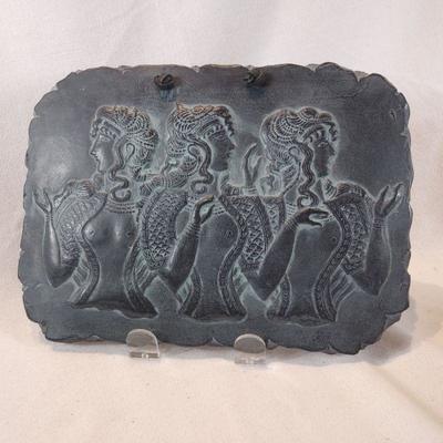 Carved Slate of Three Asian Women