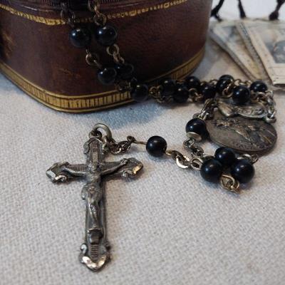 Italian Box with Sterling Silver Rosary