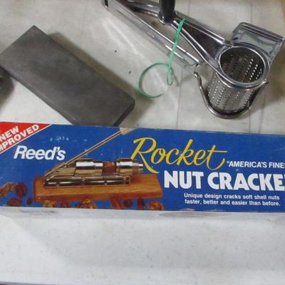 Lot 135 - Wood Tray - Nut Cracker - Kitchen Items