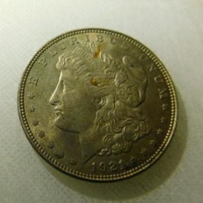 1921-Plain Philadelphia Morgan Silver Dollar A