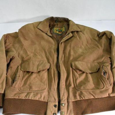 Brown Leather Jacket, Size Large, by G-III
